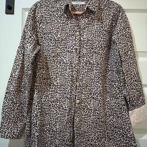 Foxcroft Leopard Print Blouse - Black and White